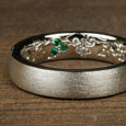 結婚指輪裏模様彫りダイヤプラチナマリッジリング